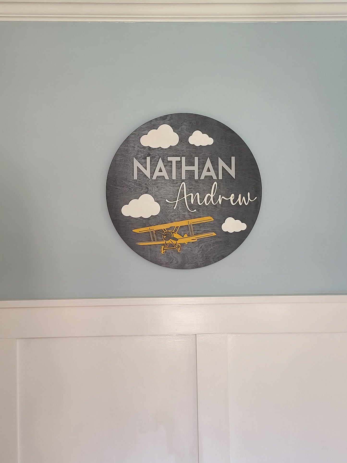 Personalized Airplane Nursery/Bedroom Name Sign