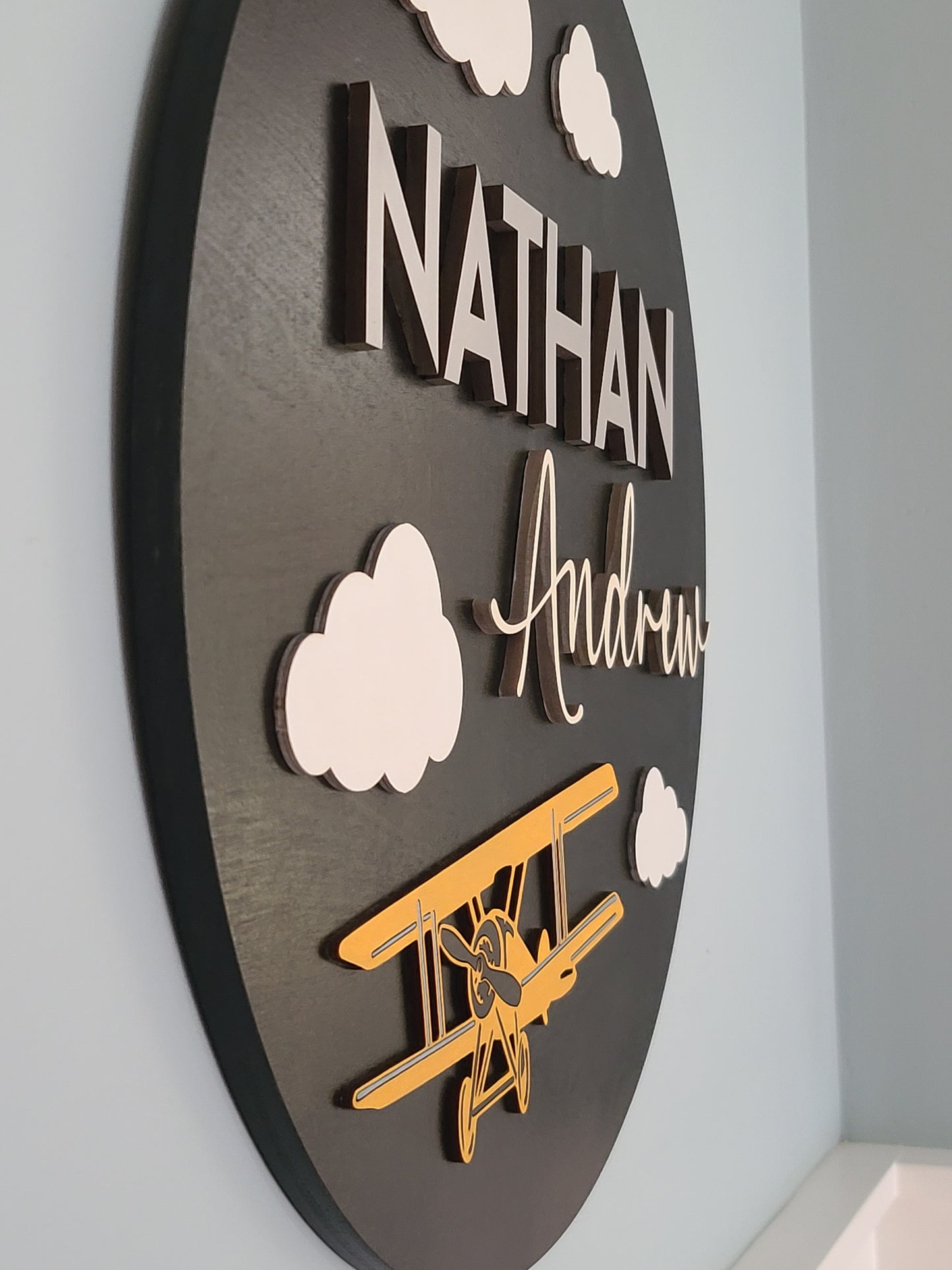 Personalized Airplane Nursery/Bedroom Name Sign