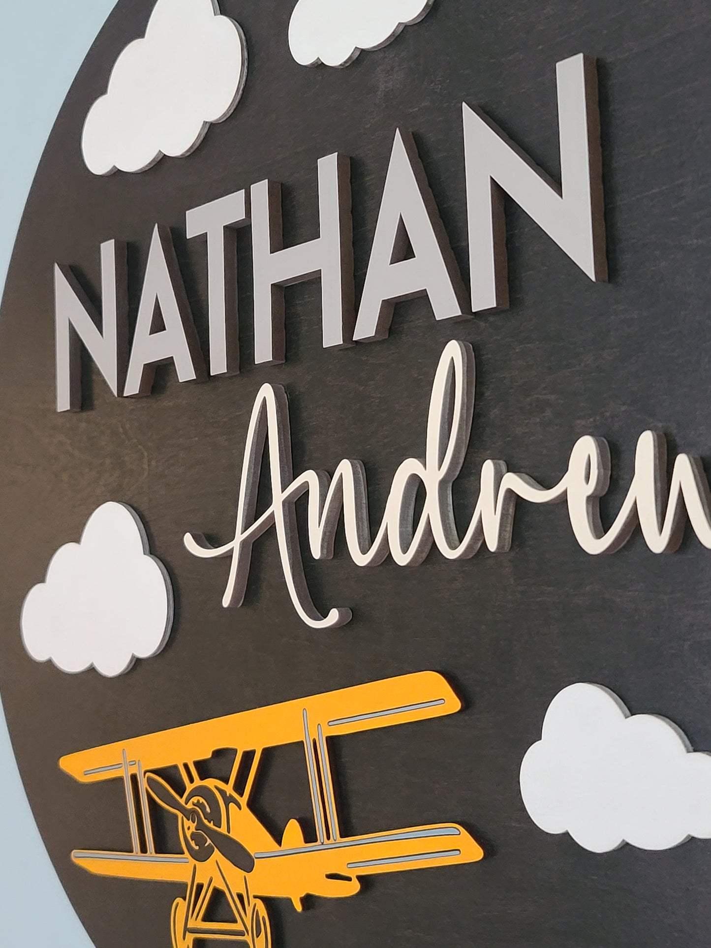 Personalized Airplane Nursery/Bedroom Name Sign