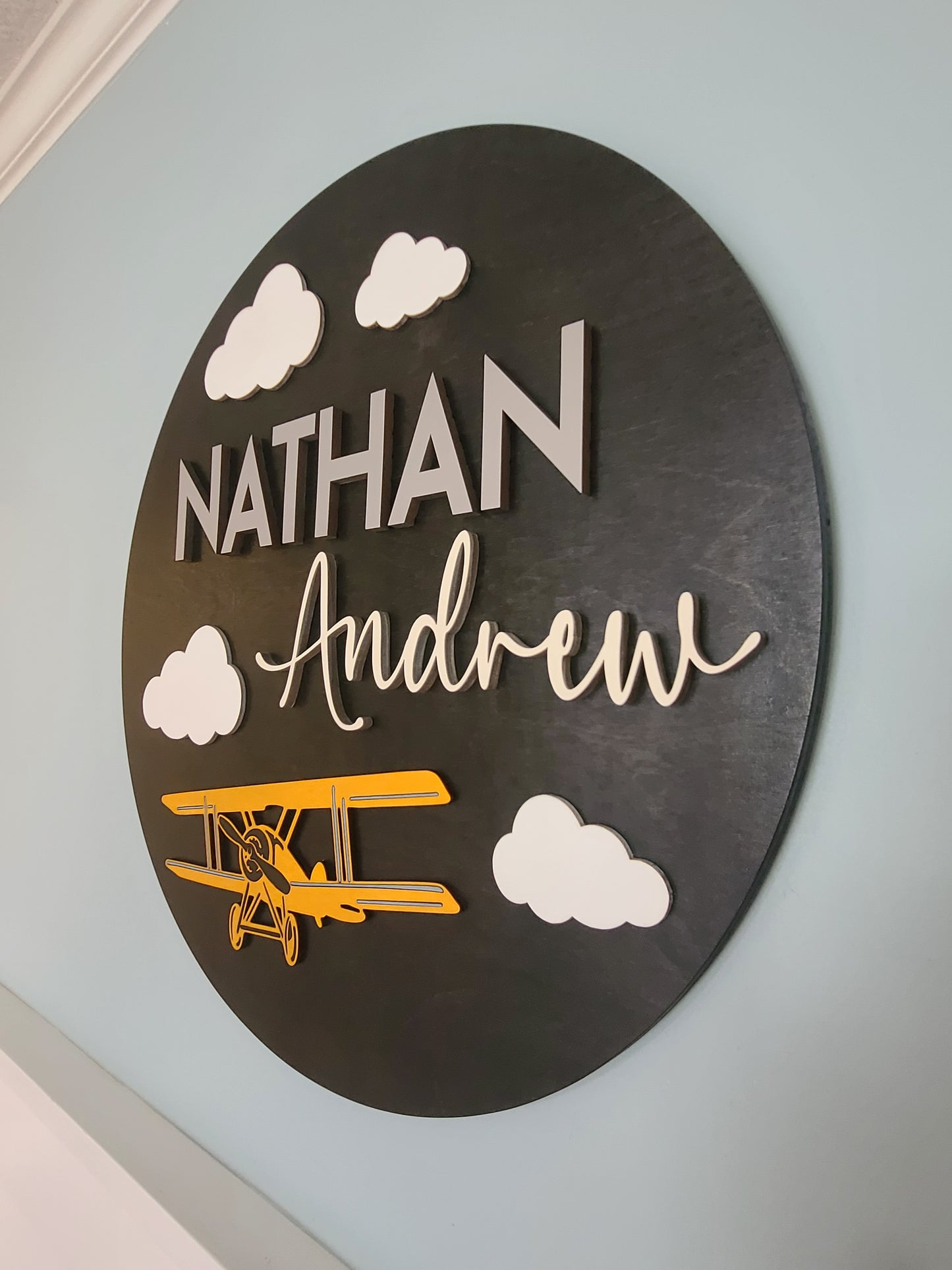 Personalized Airplane Nursery/Bedroom Name Sign