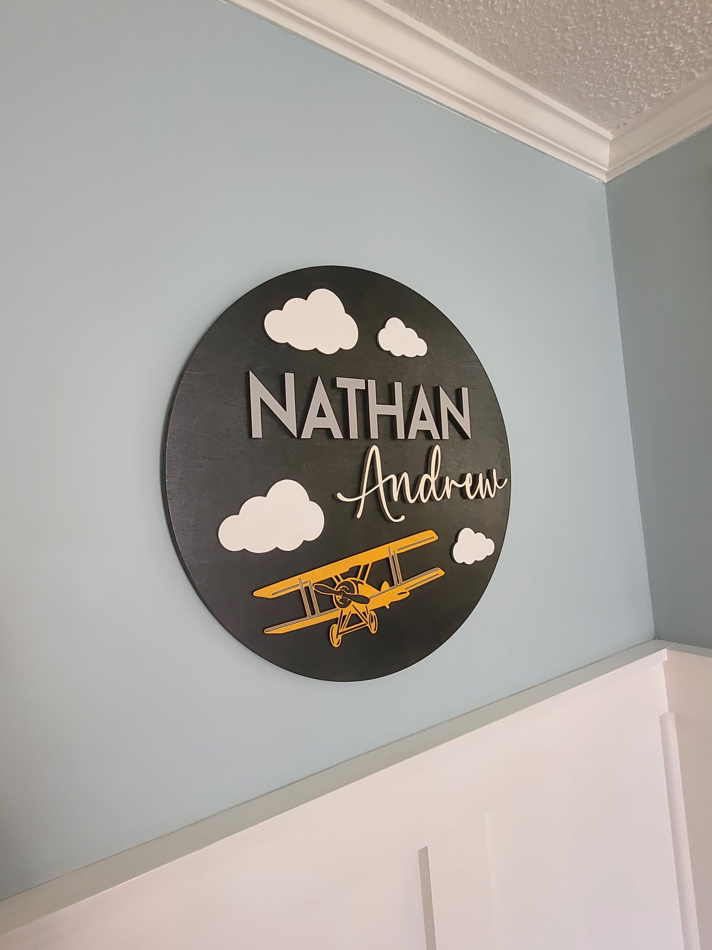 Personalized Airplane Nursery/Bedroom Name Sign