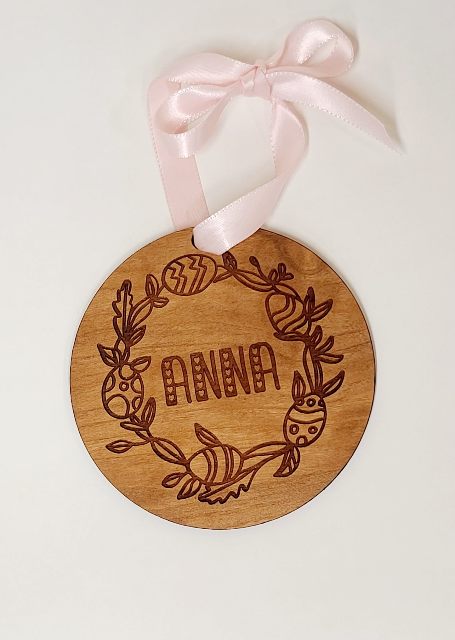 Easter Basket Tag - Personalized Easter Wreath