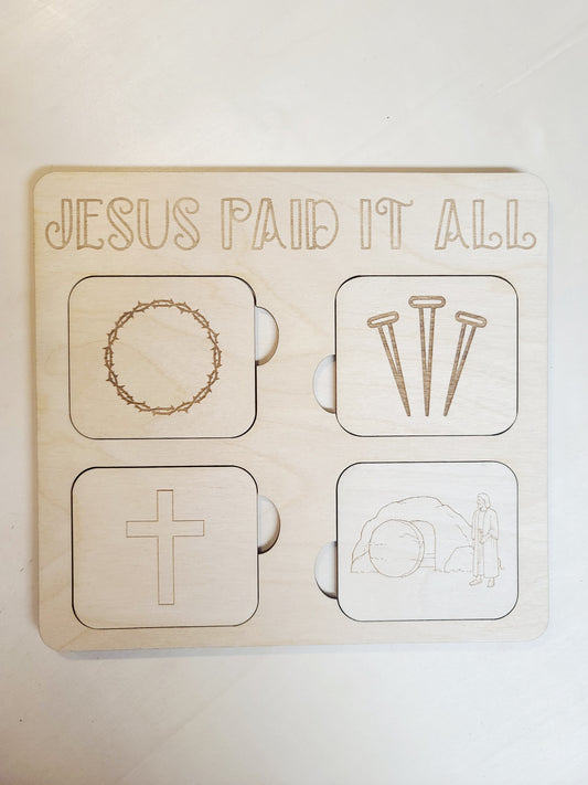 "Jesus Paid It All" - Puzzle - Easter Story - Childrens' Bible Puzzle